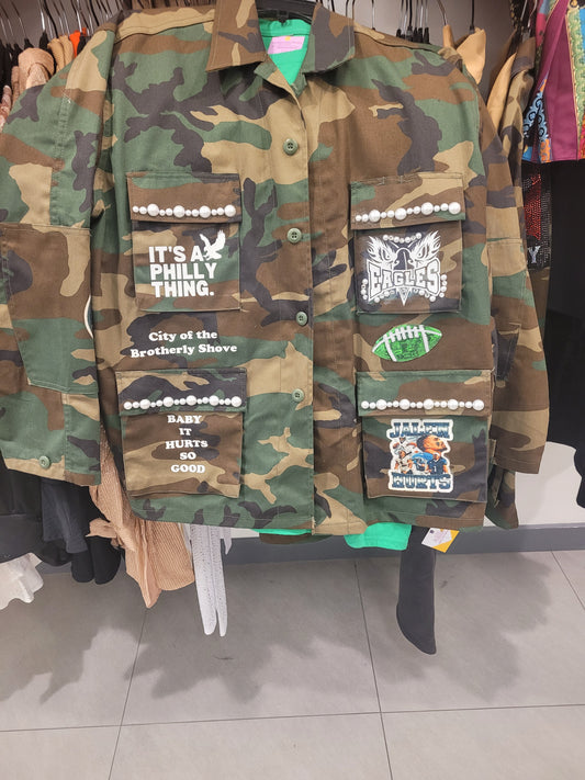 Customized Camouflage Eagles Jacket