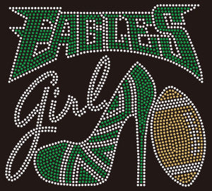 Eagles Girl with Heel Rhinestone T-shirt