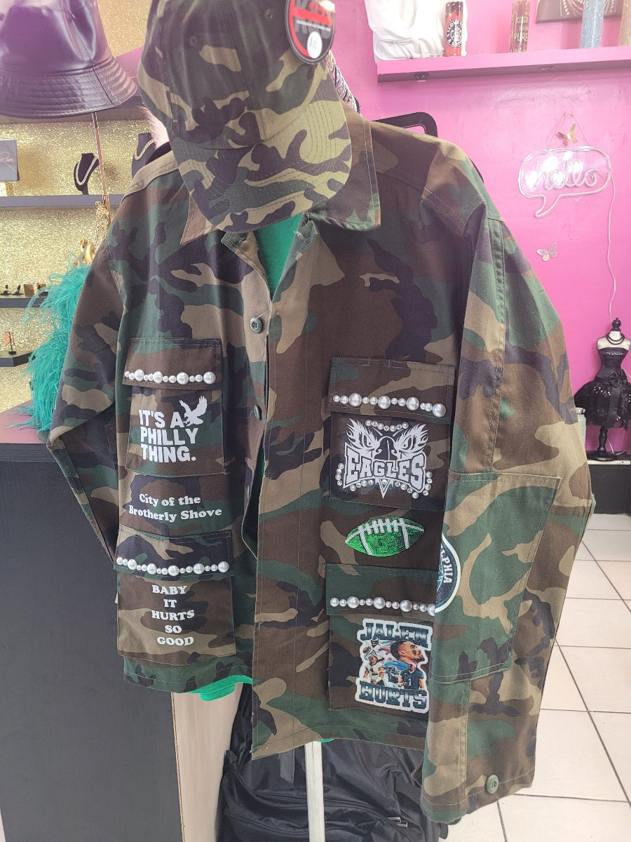 Customized Camouflage Eagles Jacket