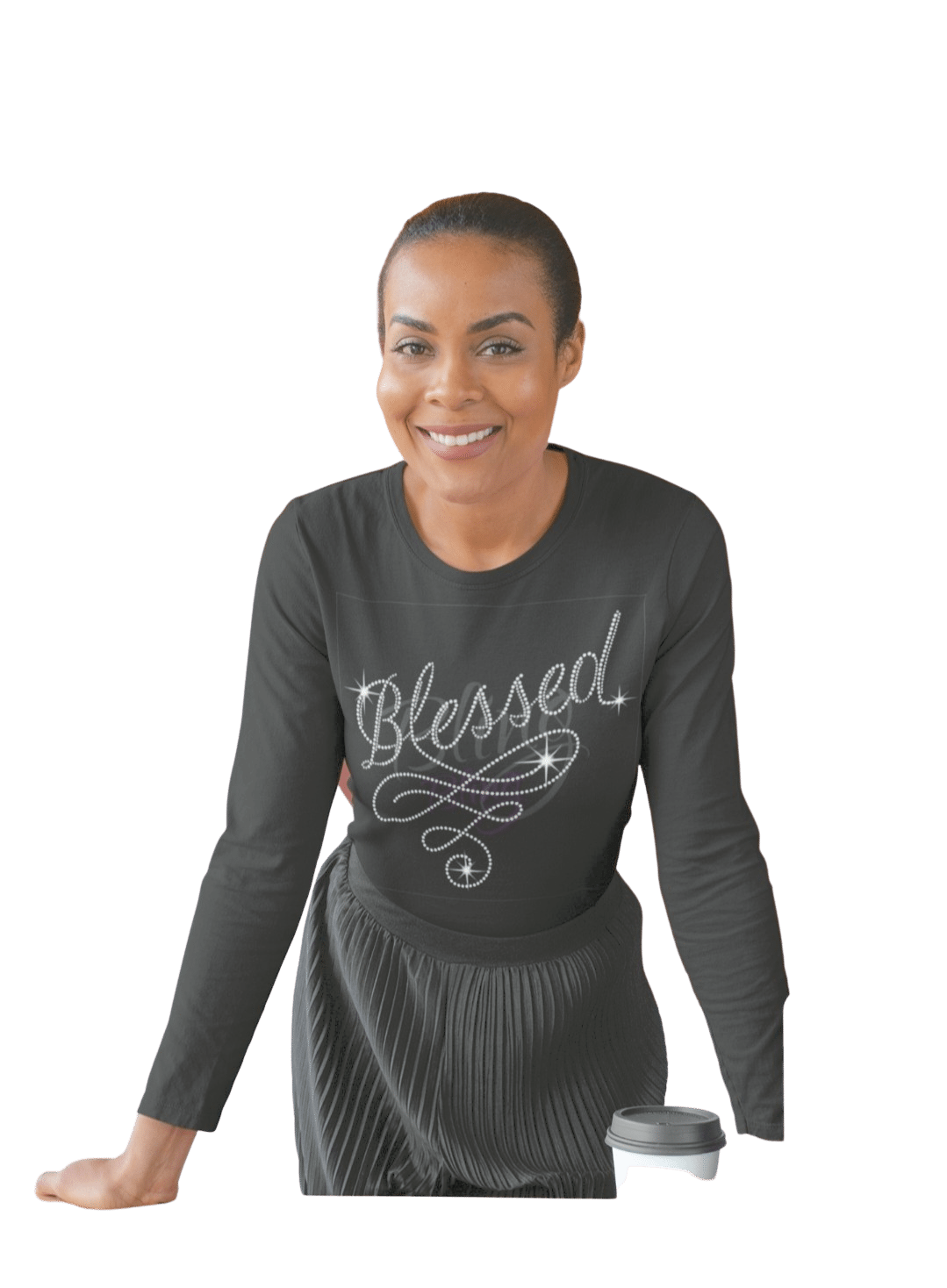 Blessed Long Sleeve Rhinestone T-shirt