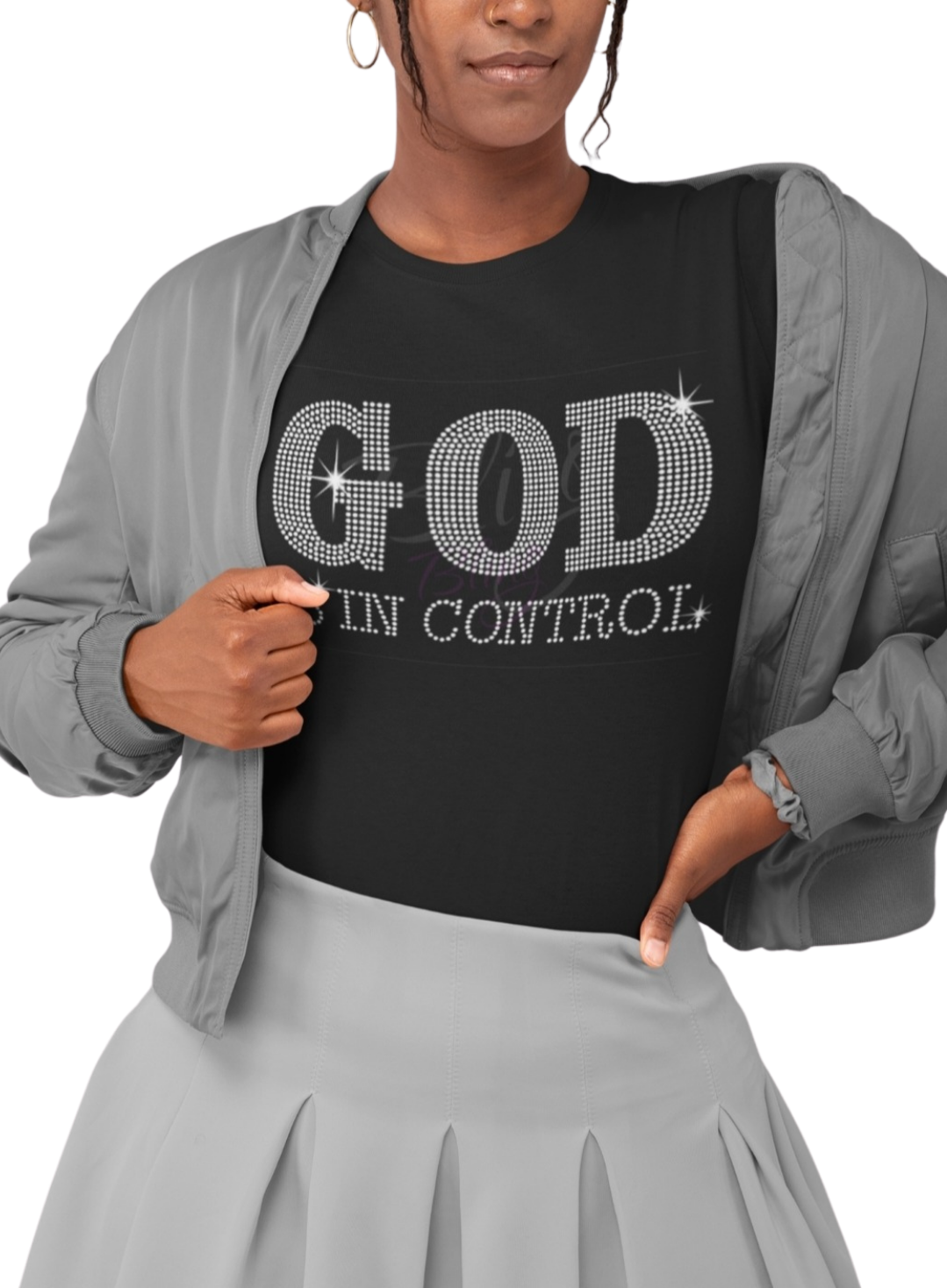God is in Control Bling Tshirt