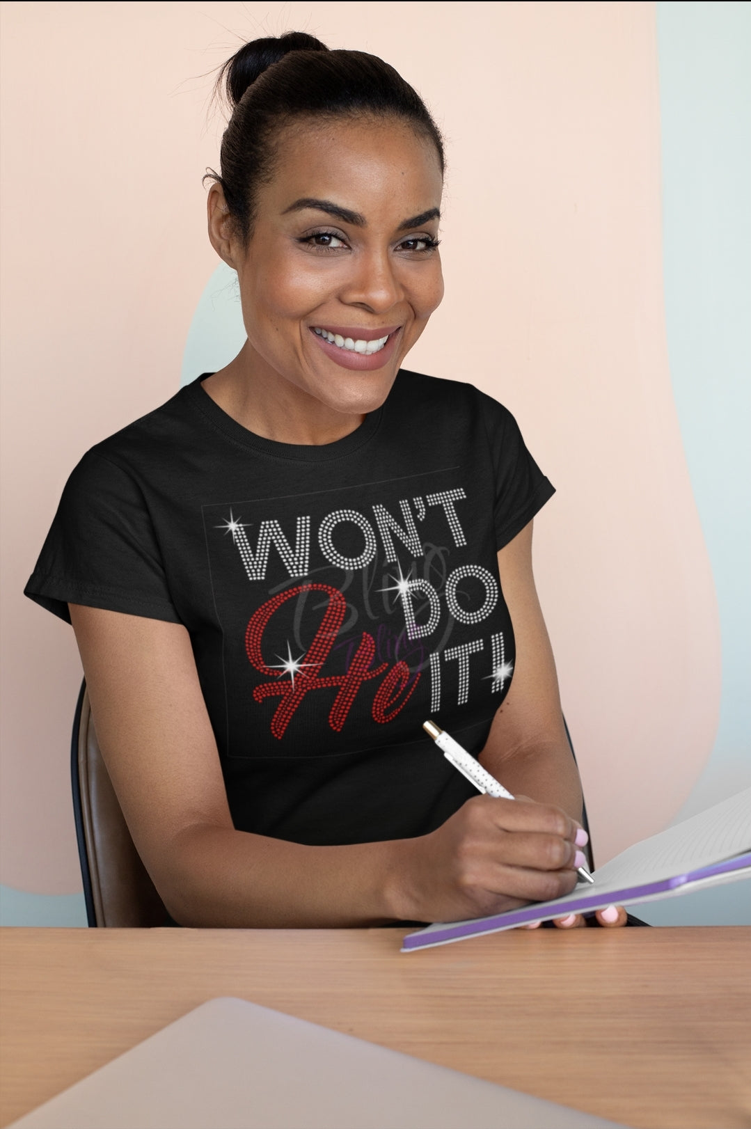 Won't He Do it! Short Sleeve Rhinestone T-shirt